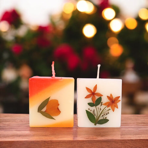 Eco-friendly Soy Wax Scented Pillar Candle - Set of 2