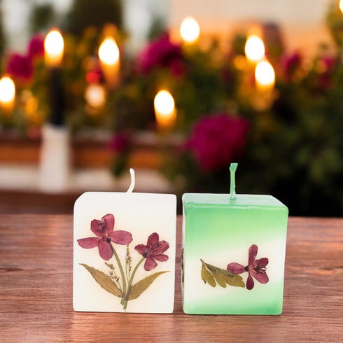 Eco-friendly Soy Wax Scented Pillar Candle - Set of 2