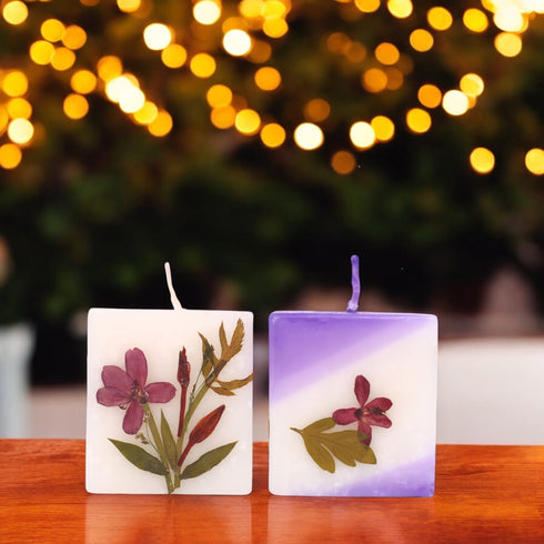 Eco-friendly Soy Wax Scented Pillar Candle - Set of 2