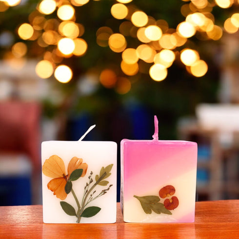 Eco-friendly Soy Wax Scented Pillar Candle - Set of 2