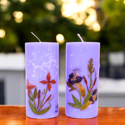Eco-friendly Soy Wax Scented Pillar Candles - Set of 2