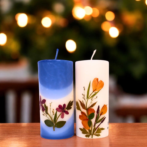 Eco-friendly Soy Wax Scented Pillar Candles - Set of 2