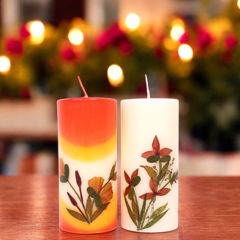 Eco-friendly Soy Wax Scented Pillar Candles - Set of 2
