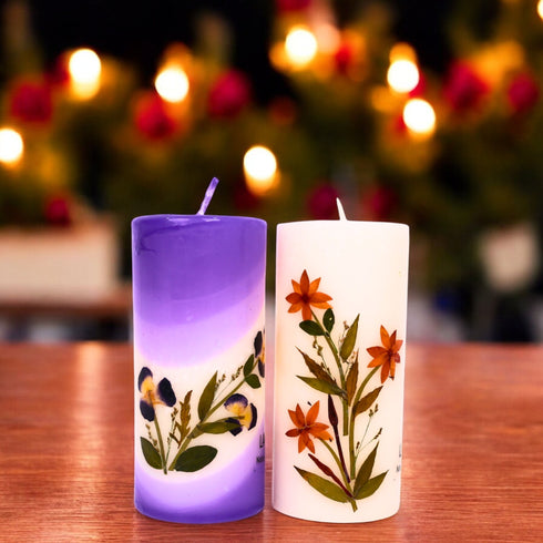 Eco-friendly Soy Wax Scented Pillar Candles - Set of 2