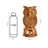 Hand-Carved Wooden Owl Figurine with Family Base