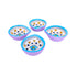 Hand-Painted Ceramic Diyas - Set of 4 – Lavender & Turquoise