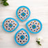 Hand-Painted Ceramic Diyas - Set of 4 – Lavender & Turquoise