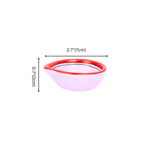 Hand-Painted Ceramic Diyas - Set of 4 – Lavender and Red