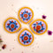 Hand-Painted Ceramic Diyas - Set of 4 – Lavender and Yellow