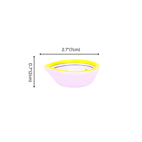 Hand-Painted Ceramic Diyas - Set of 4 – Lavender and Yellow