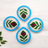 Hand-Painted Ceramic Diyas - Set of 4 – Turquoise