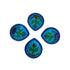Hand-Painted Ceramic Diyas - Set of 4 – Turquoise and Blue