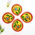 Hand-Painted Ceramic Diyas - Set of 4 – Yellow and Red