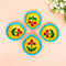 Hand-Painted Ceramic Diyas - Set of 4 – Yellow and Turquoise
