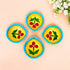 Hand-Painted Ceramic Diyas - Set of 4 – Yellow and Turquoise