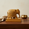 Hand Carved Wooden Elephant Statue – Artisanal Décor Item