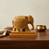 Hand Carved Wooden Elephant Statue – Artisanal Décor Item