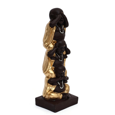 Handcrafted 3 Buddha Monk show piece