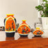 Handcrafted Black and Orange Terracotta Pots for Home Decor - Set of 3 - Warli Hand Painting