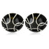 Handcrafted Black and White Round Blue Pottery Bowls—Set of 2—Geometric Pattern—6”