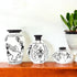 Handcrafted Black and White Terracotta Pots for Home Decor - Set of 3 - Warli Hand Painting