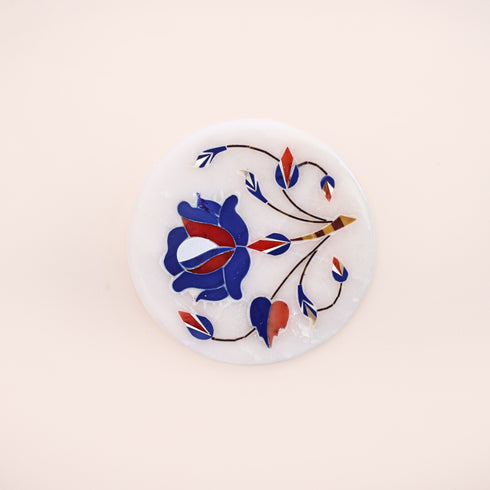 Handcrafted Blue Marble Inlay coasters
