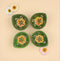 Handcrafted Blue Pottery Decorative Diyas Set - Green