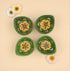 Handcrafted Blue Pottery Decorative Diyas Set - Green