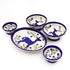 Handcrafted Blue Pottery Deer Dining Collection - Elegant 3-Piece Serving Set