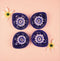 Handcrafted Blue Pottery Diyas Set - Blue - Leaf-Design