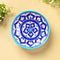 Handcrafted Blue Pottery Floral Decorative Plate—Cyan Blue