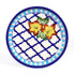 Handcrafted Blue Pottery Floral Decorative Plate—White and Blue