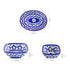 Handcrafted Blue Pottery Geometric Dining Collection - Classic 3-Piece Serving Set
