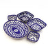 Handcrafted Blue Pottery Geometric Dining Collection - Classic 3-Piece Serving Set