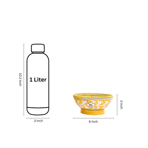 Handcrafted Blue Pottery Round Bowls