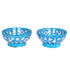 Handcrafted Blue Pottery Round Bowls—Cyan Blue