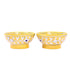 Handcrafted Blue Pottery Round Bowls—Yellow