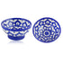 Handcrafted Blue and White Colour Round Blue Pottery Bowls—Set of 2—Floral Pattern—6”