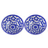 Handcrafted Blue and White Colour Round Blue Pottery Bowls—Set of 2—Floral Pattern—6”
