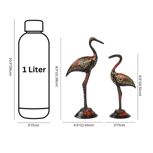 Handcrafted Brass Crane Figurines for Home Décor