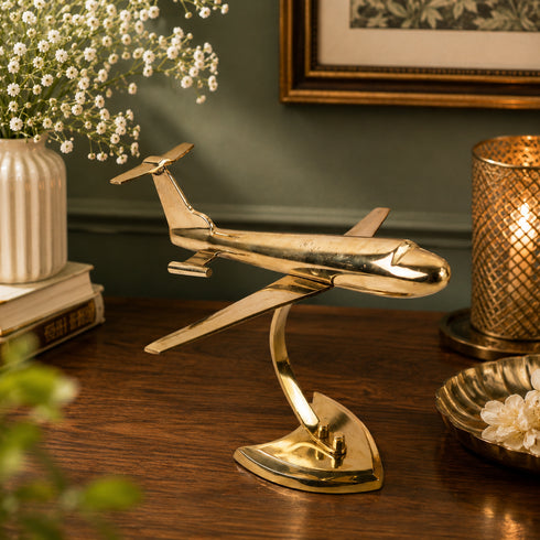 Handcrafted Brass Aeroplane Showpiece