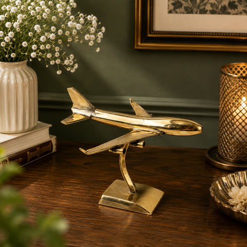 Handcrafted Brass Aeroplane Showpiece