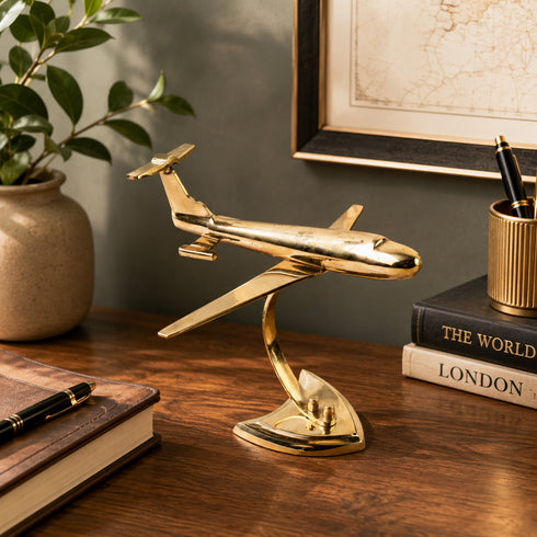 Handcrafted Brass Aeroplane Showpiece