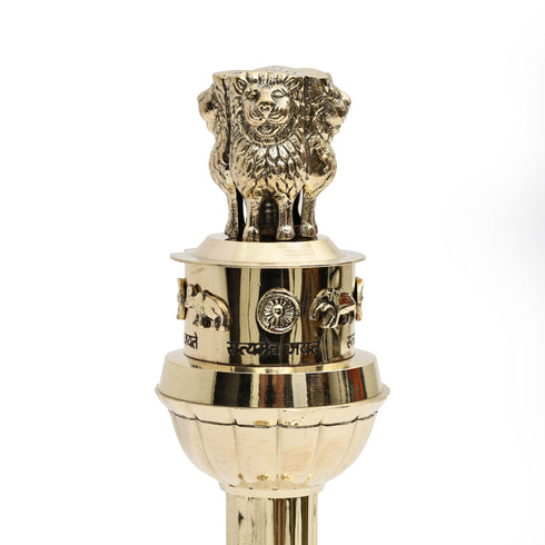 Handcrafted Brass Ashoka Pillar Showpiece