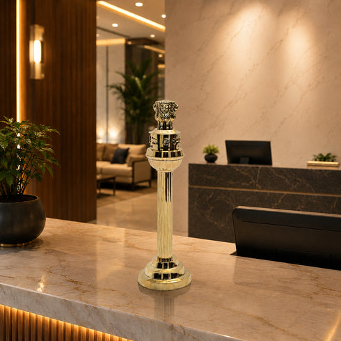 Handcrafted Brass Ashoka Pillar Showpiece