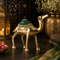 Handcrafted Brass Camel Figurine with Green Stone Embellishment