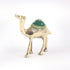 Handcrafted Brass Camel Figurine with Green Stone Embellishment
