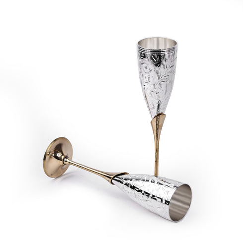 Handcrafted Brass Champagne Flute/Wine Glasses
