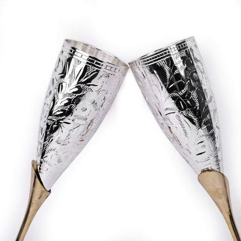 Handcrafted Brass Champagne Flute/Wine Glasses