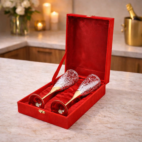 Handcrafted Brass Champagne Flute/Wine Glasses